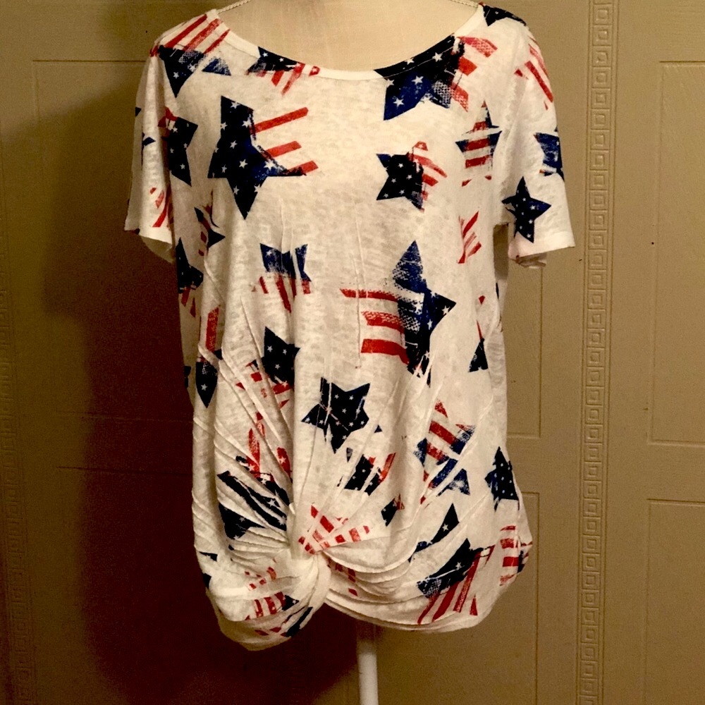 SJS red white and blue Stars and Stripes  top.